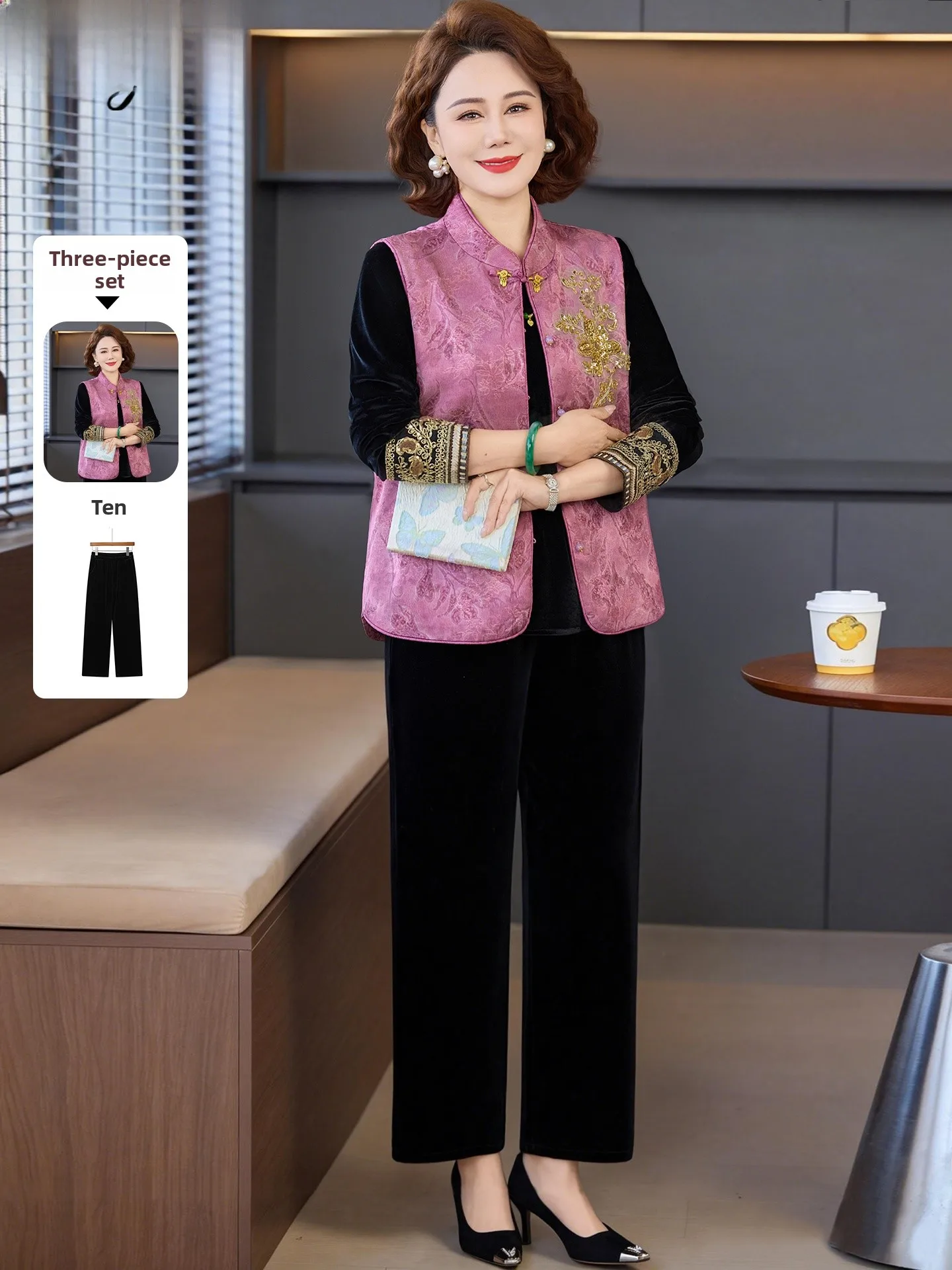 

Новый китайский модный женский весенний комплект из двух предметов: бархатная футболка и свободные дышащие легкие брюки для повседневной носки