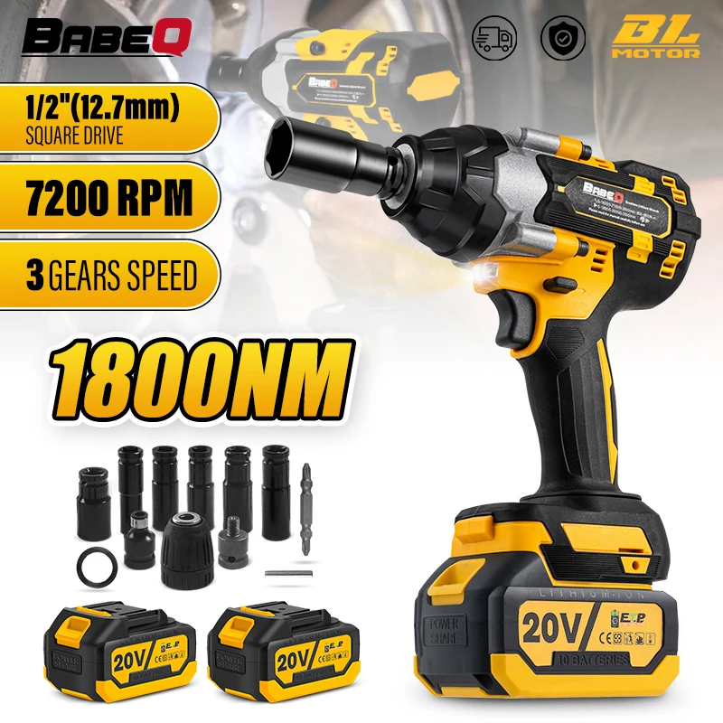 Brushless Elétrica Impact Wrench Li-ion Battery Cordless Chave Soquete Ferramenta de Poder para Makita 18v Bateria 1800n.m Torque 2