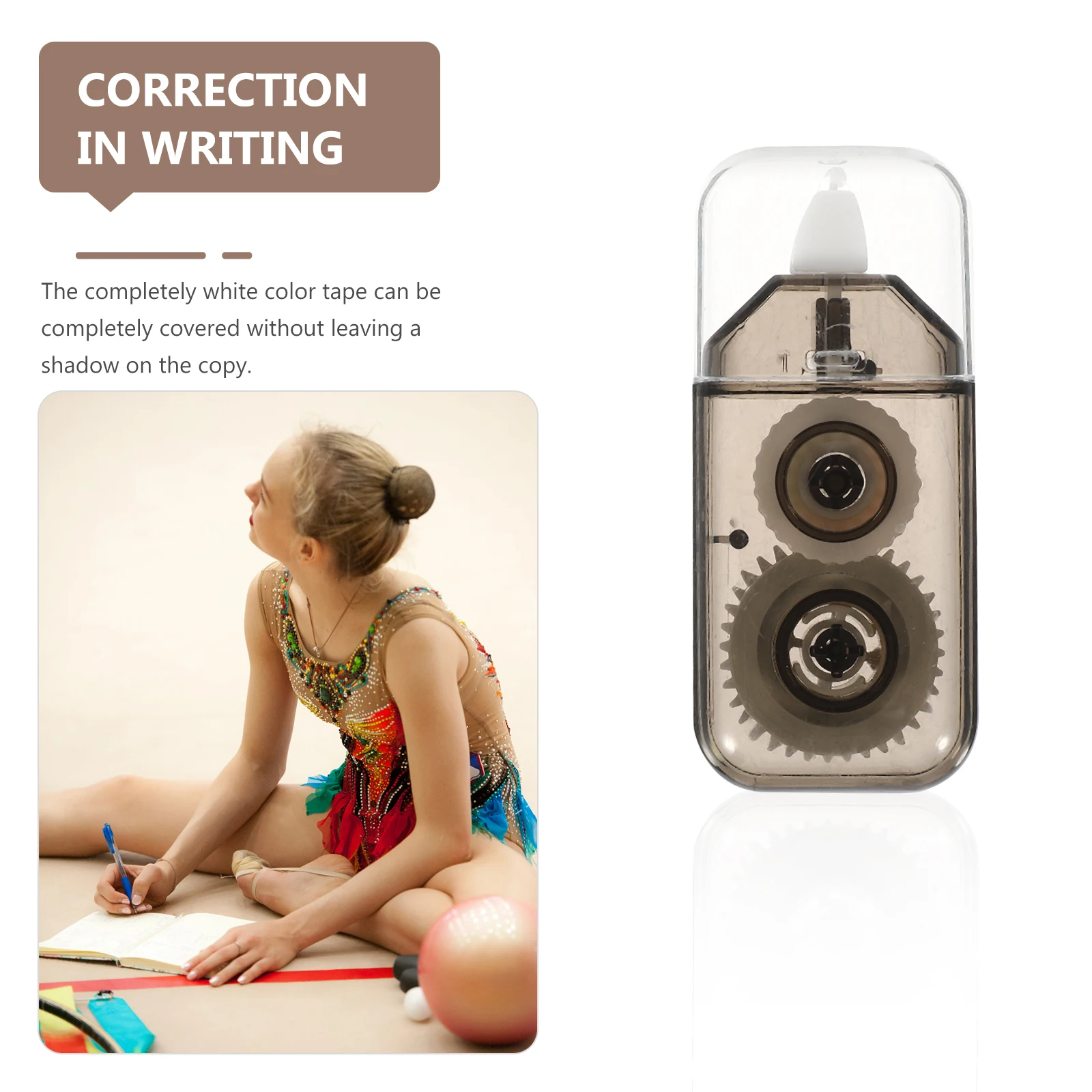 Bande correctrice blanche en plastique, 6 pièces, serrage automatique, adhésif fort, Application douce pour les albums, cartes de vœux