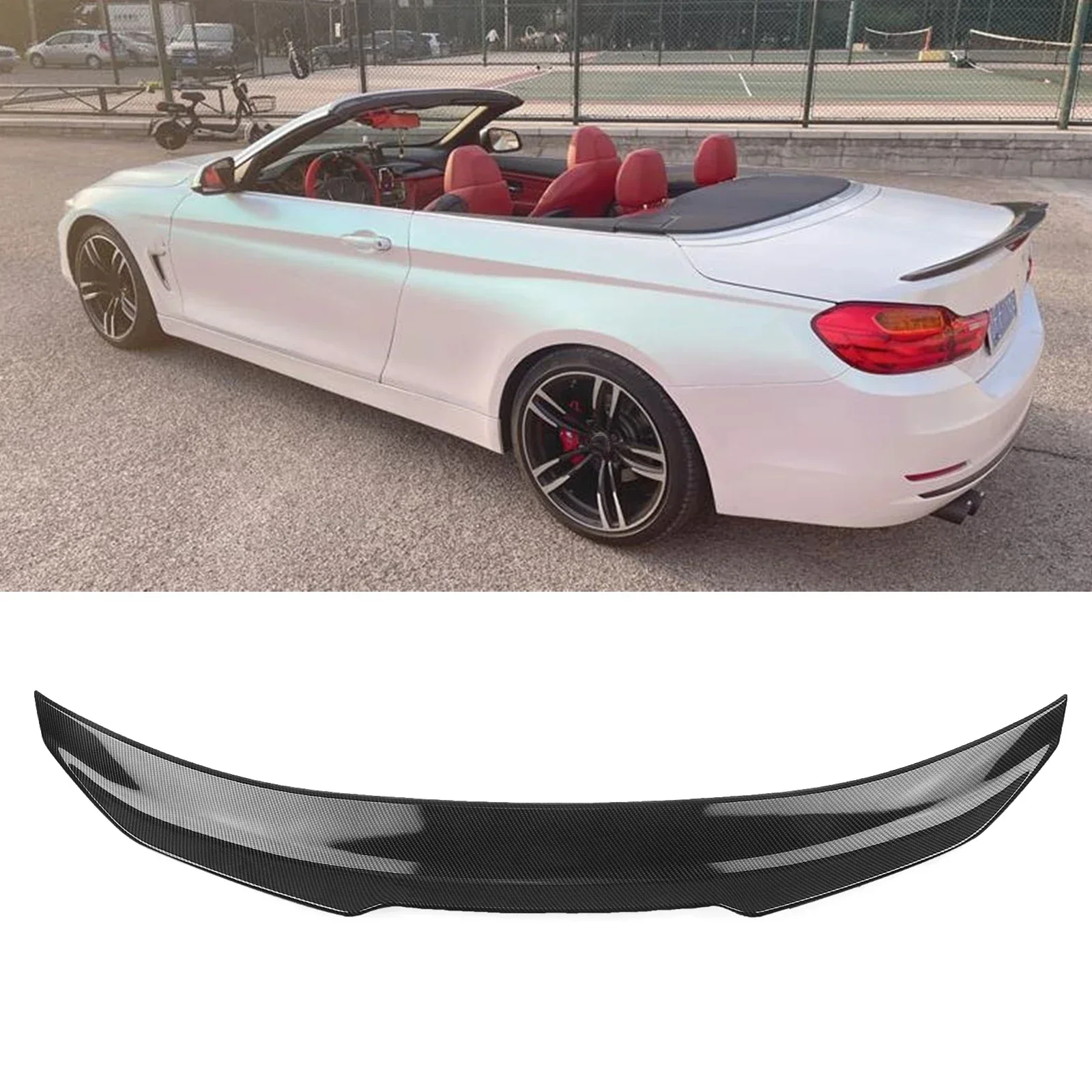 

New！ Rear Trunk Spoiler Wing For BMW 4 Series F33 Cabrio/Convertible 2013-2020 F83 M4 2015-2020 2 Door Carbon Fiber Look Splitte