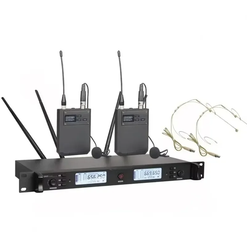 797 SH-912 SW-912 Wireless Dual-Channel Handheld Lapel/Headset Microphone for Entertainment (K) and Meetings Performances