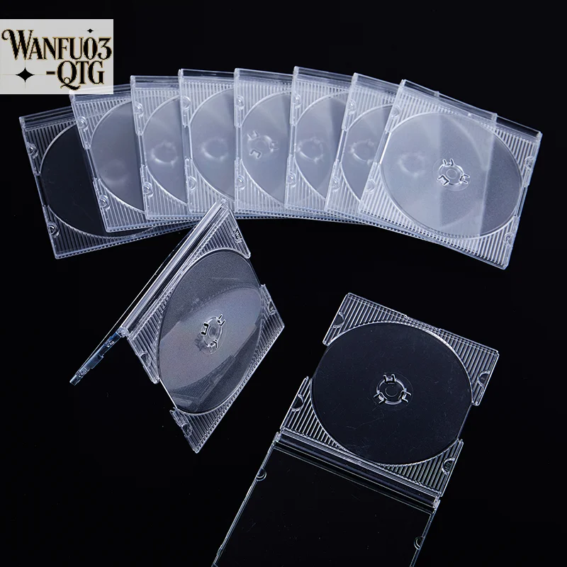 5/10pcs Household Standard Single Disc Storage Boxes DVD Case CD Case Empty Clear Plastic CD Case Disc CD Box