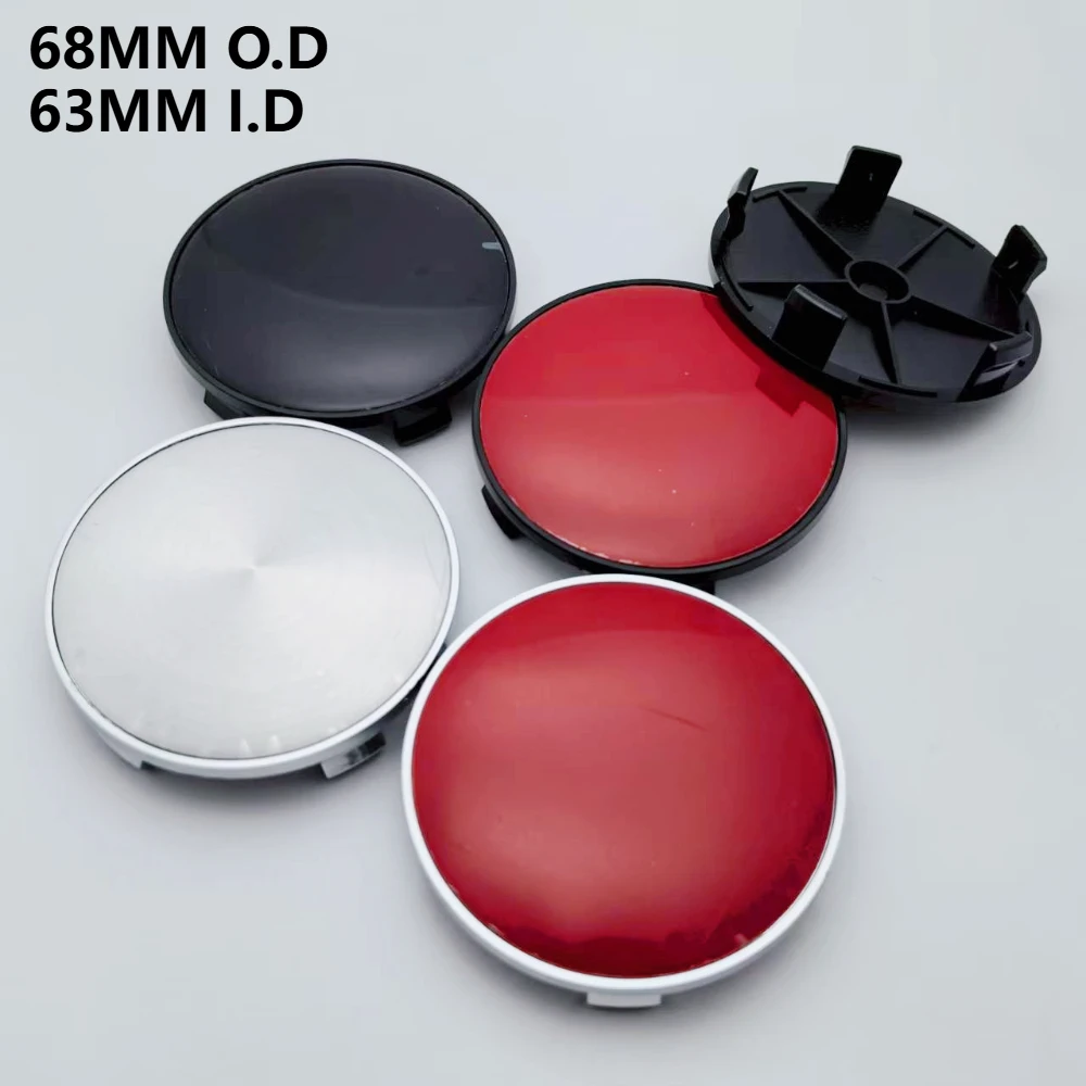 

4pcs OD 68MM Clips 63MM No Logo Badge Emblem Car Wheel Center Caps Wheels Hub Cap Rim Hubcaps Dust Cover Replace Car Accessories