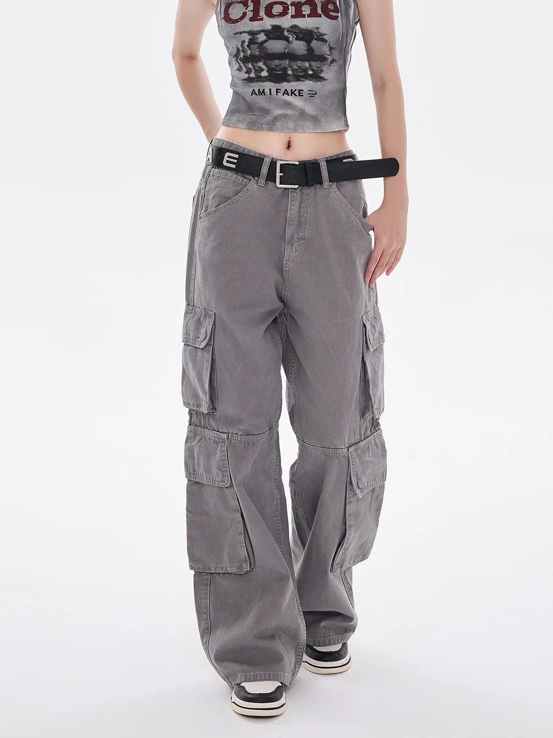 

EDX Women's Cargo Pants Multiple kets American Retro Straight Loose Knife Autumn New Arrival Casual Cotton Wide Leg Pants