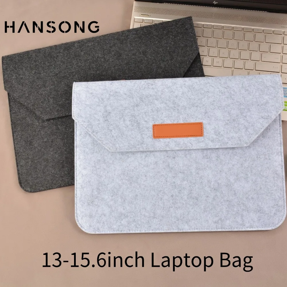 Wool Felt Laptop Bags Sleeve Cover 11-13in 13-15.6 in For macbook air case 13 inch Laptop Sleeve Felt Ultralight Tablet Pad Case