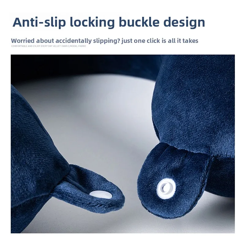 وسادة على شكل حرف U بلون سادة قابلة للإزالة والغسل للعمود الفقري العنقي رغوة الذاكرة على شكل حرف U وسادة للرقبة أثناء السفر #4