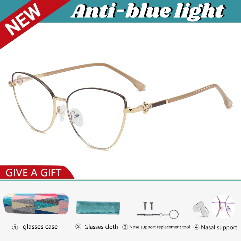 VICKY New Fashion Simple Cat's Eye Personalized Frame Design Women's Anti-Blue Light Reading Glasses Customizable Prescription