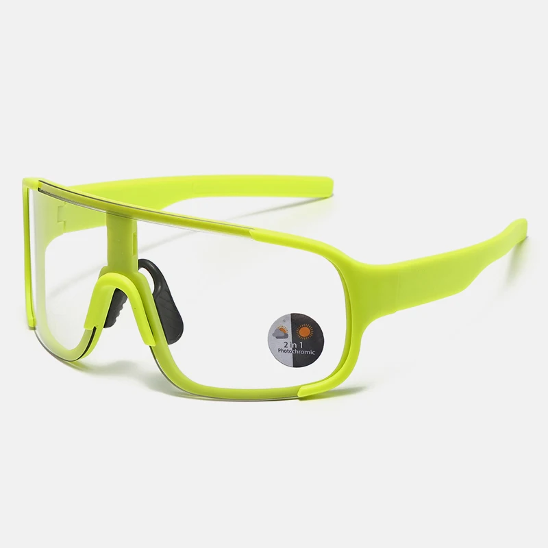 Oversized Photochromic Sports Sunglasses, Unisex Lightweight Outdoor Glasses for Cycling and Hiking