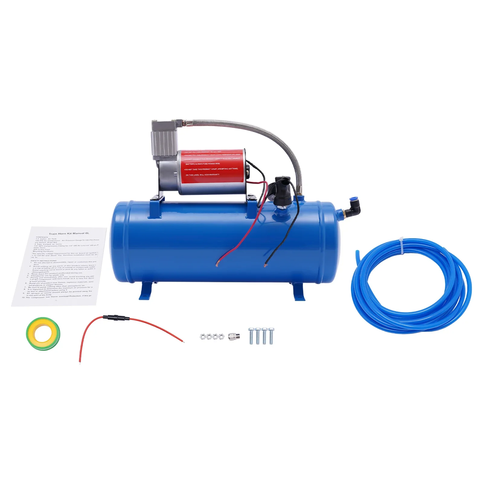 

Air Horn Compressor 6L Tank Pump 150 PSI For Air Horn Car Train Truck Boat