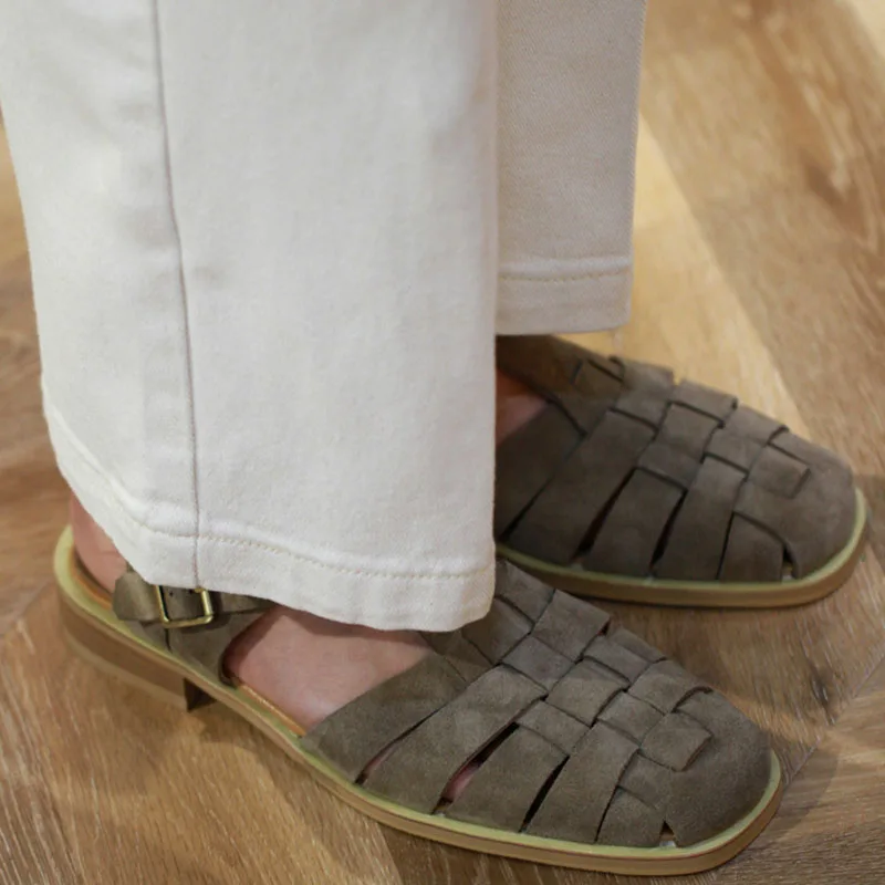 2023 New Spring Summer Leather Sandals for Men High Quality Genuine Leather British Retro Men\'s Sandal Slippers Man Shoes