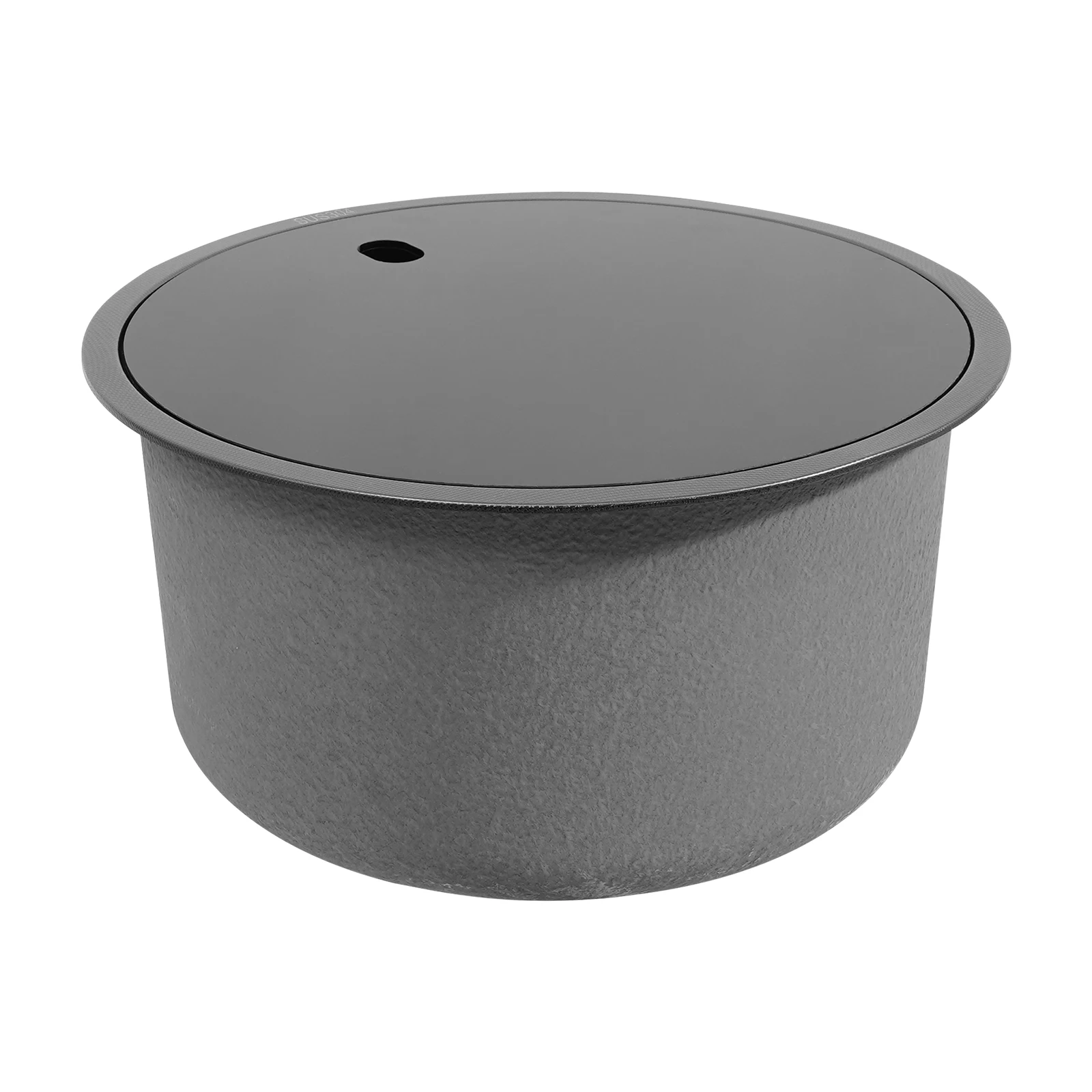 Runde Küchenspüle 14,2x7,5 Zoll, Einzelbecken-Spüle aus 304 Edelstahl mit Sieb, Nano-Beschichtung für Wohnmobil-Bar – Detail 13