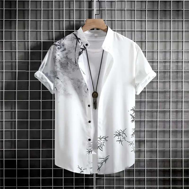

Wear Every Day Casual Short Sleeved Comfort Clothing Simple Men'S Shirt 3d Printed Retro Fashion Top Loose Oversized