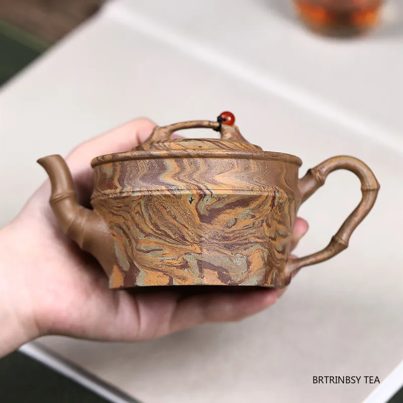 

Традиционный чайник Исин из фиолетовой глины, китайский бытовой чайник ручной работы, чайник для заварки чая, чайная посуда Zisha, чайный сервиз 240 мл