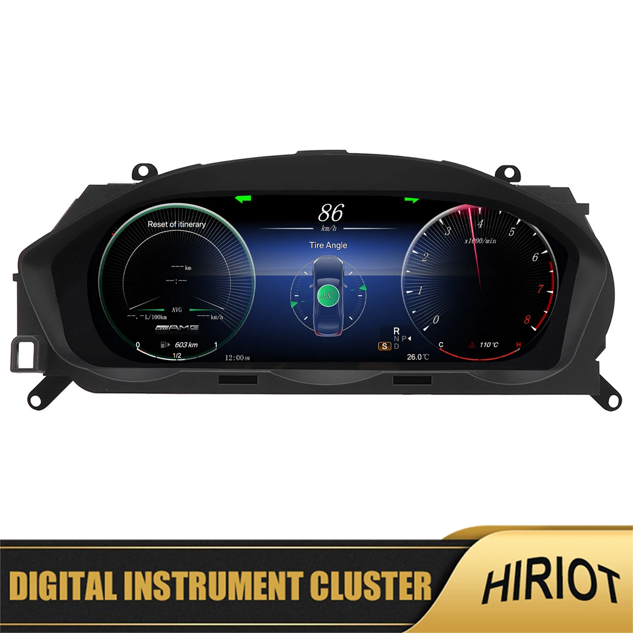 12.3''Panel Tachometer ODO Digital Instrument Cluster For Mercedes Benz C-Class W204 NTG4.5 2011-2014 LCD Dashboard Speedometer