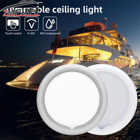 RV 인테리어 캠핑 독서 지붕 조도 조절 천장 조명, 방수 인테리어 램프, 캠핑 캐러밴 트럭 보트 액세서리, 12V