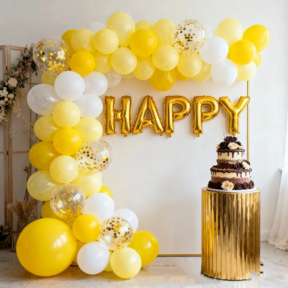 30/60/100 Stück Gelbe Latexballons, Verstärkte Langlebige Partyballons für Geburtstage, Hochzeiten, Feiertagsfeiern – Detail 5