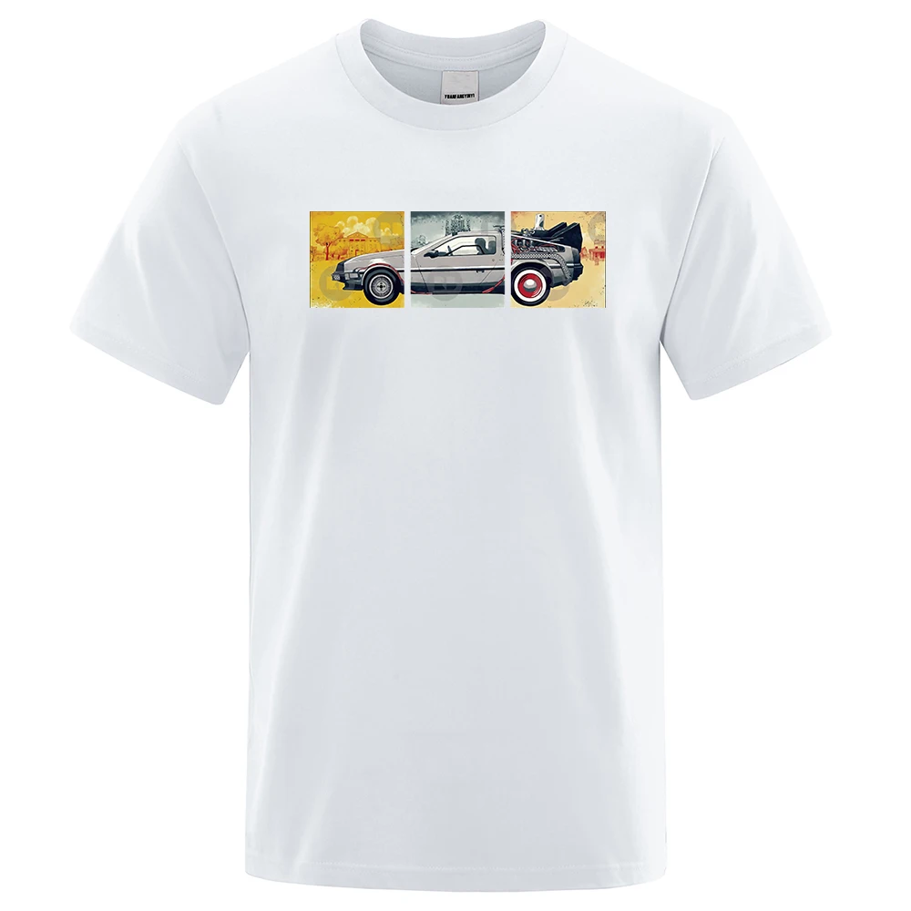 Camiseta de marca de verano para hombre, camisetas clásicas de la serie de películas de Regreso al futuro, camiseta con estampado divertido de moda,