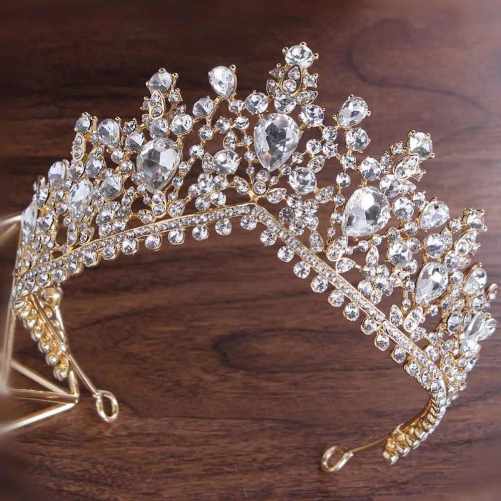 Brilhante Casamento Coroa Nupcial Tiaras Strass Headwear Nupcial para Festa Princesa Noiva Headband Pageant Headdress Mulher Hairband