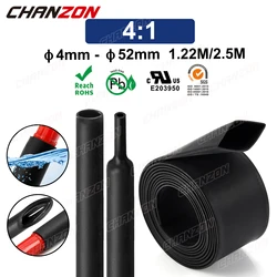 1.22M 2.5M 4:1 4 - 52mm Heat Shrink Tube With Glue Double Wall Adhesive Lined Wire Waterproof Marine Grade Heated Shrinking Wrap