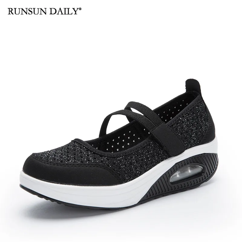 Walking Shoes Summer Women Sneakers Breathable Platform Casual Shoes Lightweight Fashion Air Cushion Flat Work Shoes