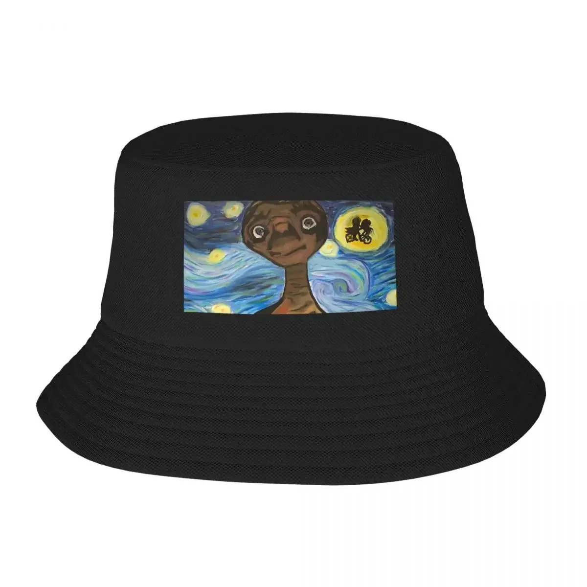 ET Dressed As Mona Lisa On A Starry Night Bucket Hat Panama For Man Woman Bob Hats Cool Fisherman Hats Summer Beach Fishing Caps