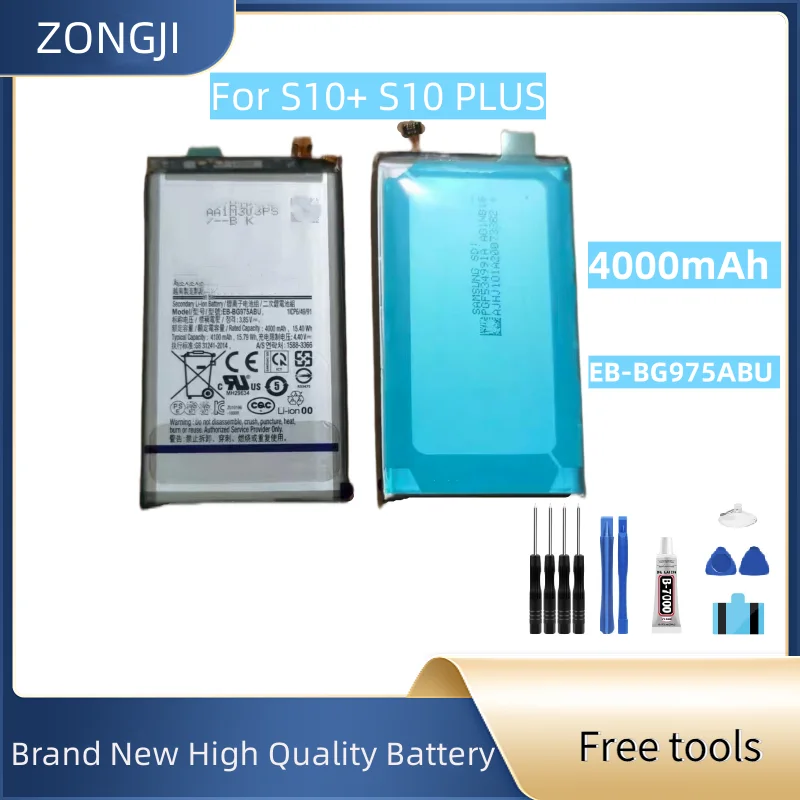 New Battery EB-BG975ABU 4000mAh For Galaxy S10 Plus S10+ SM-G9750 Mobile Phone Batteries +Free Tools