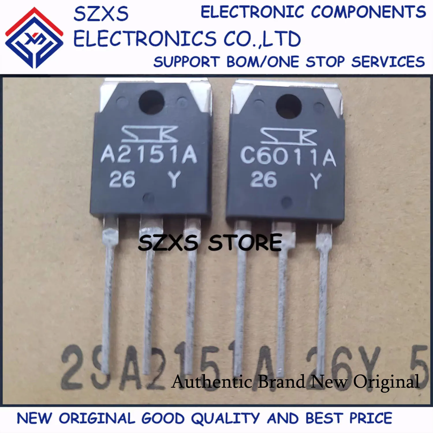 New Original 5Pairs 2SA2151A A2151A + 2SC6011A C6011A TO-3P Audio Amplifier Transistor In Stock Good Quality
