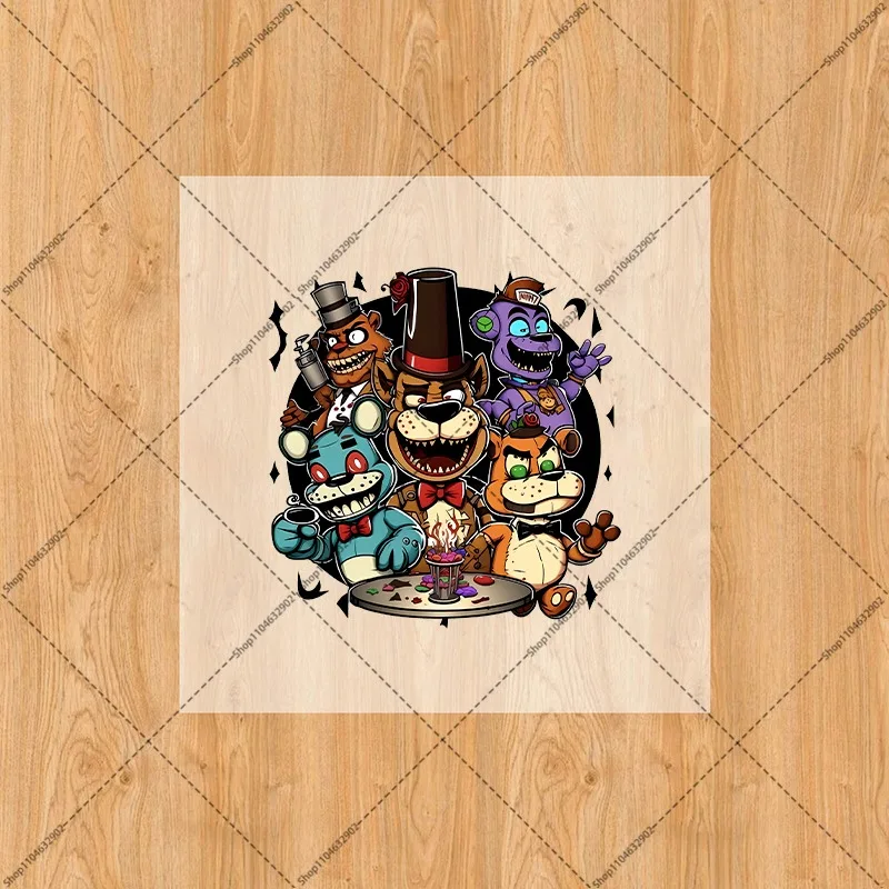 FNAF Sticker Five Nights At Freddys Iron on Patches Washable Heat Thermal Transfer Stickers DIY T-shirt Clothes Hats Trousers