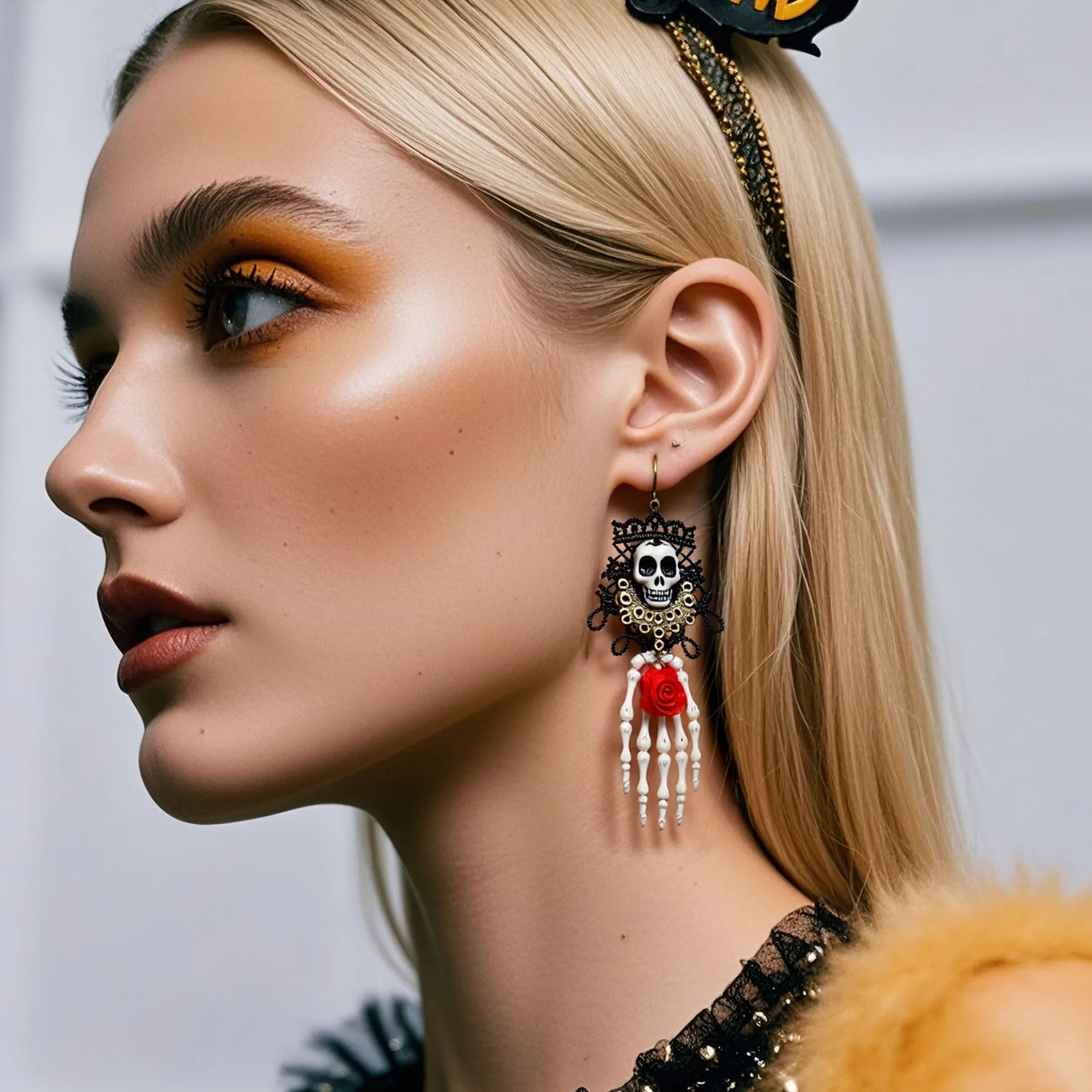 DIY accessories Halloween horror fashion suit, dark style creative minimalist high-end earrings accessories F23440