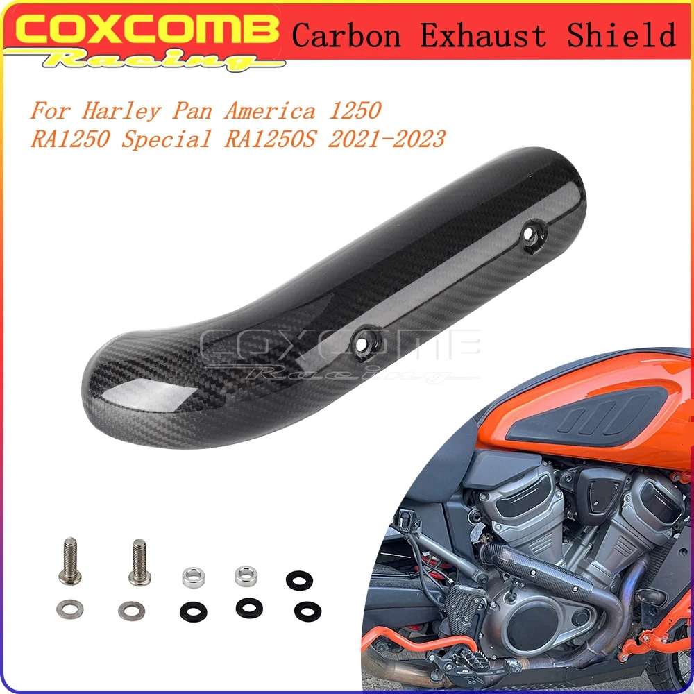 Motorcycle Carbon Exhaust Shield Anti Scalding Cover Heat Protection Guard For Harley Pan America 1250 RA1250 Special RA1250S