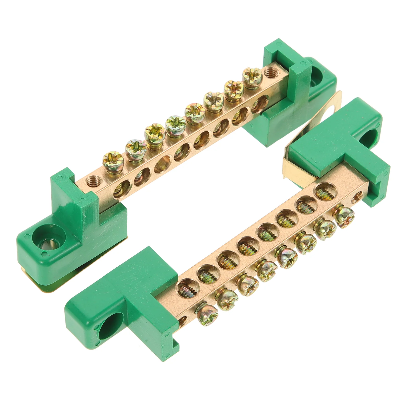 2 Pcs Terminal Block Ground Bar for Panel Copper Distribution Suite Kit with Positions Bus