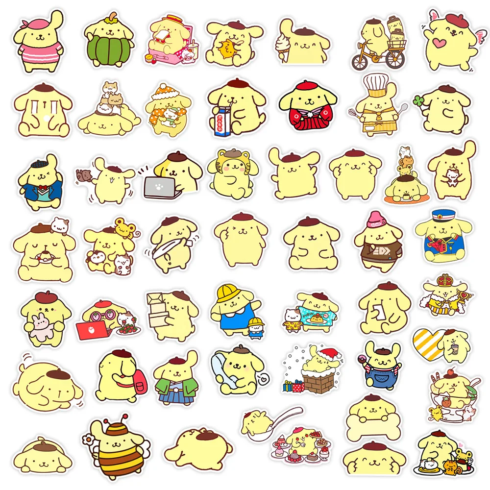 10/30/50 Stuks Schattige Pompom Purin Cartoon Stickers Voor Kind Speelgoed Diy Notebook Koffer Dagboek Klassieke Anime Sanrio Stickers Sticker Decor