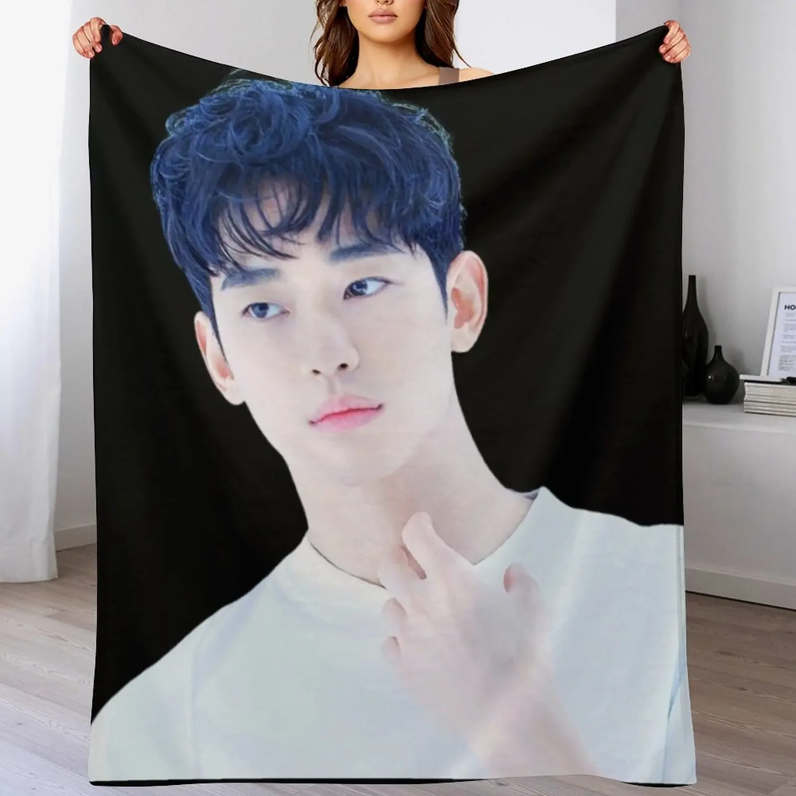 

Kim Soo hyun Throw Blanket Picnic valentine gift ideas Hairys Loose Blankets