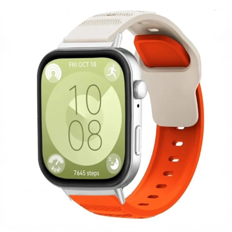 สายรัดซิลิโคนสําหรับนาฬิกา Huawei Fit 4 Fit 4 pro สร้อยข้อมือกีฬา Breathable สายรัดข้อมือ Huawei Watch Fit 3 Correa อุปกรณ์เสริม