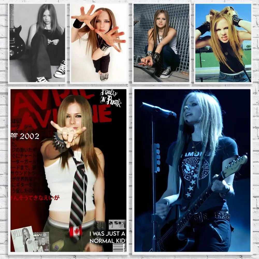 Singer A-Avril Lavigne Painting Calligraphy High-Quality Canvas Wall Mural Crease-Free For Living Room Bedroom Interiors