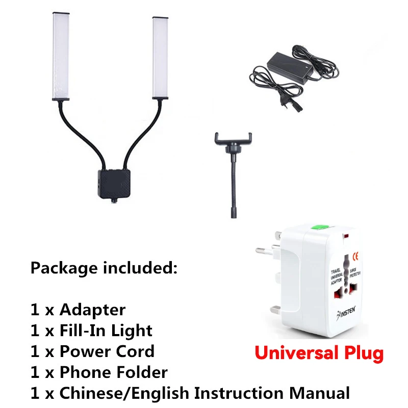 Doppel arme LED füllen Licht Fotostudio lange Streifen LED Ring Lampe mit Stativ LCD-Bildschirm 3200-5600k fotografische Selfie Beleuchtung – Detail 2