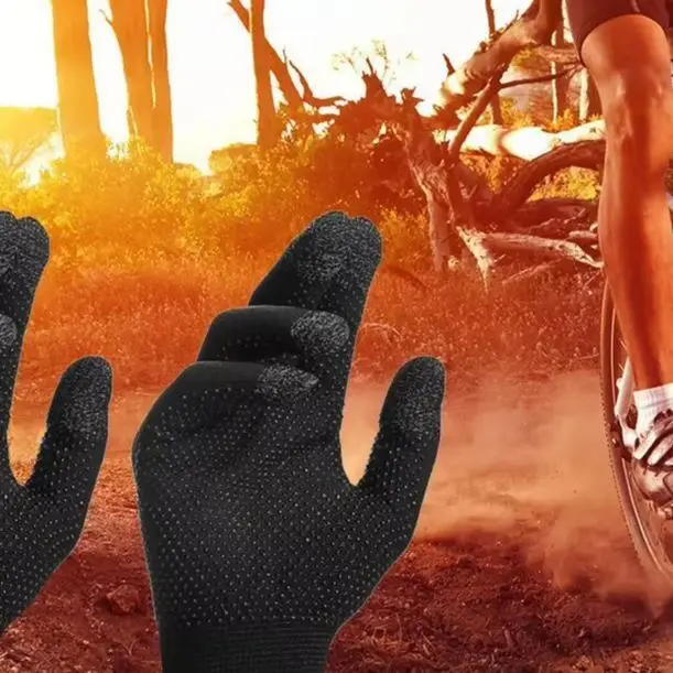 1-10 زوج مكافحة زلة قفازات شاشة لمس تنفس متماسكة الحرارية قفازات للألعاب ركوب الدراجات النارية قفازات الرياضة فنجر كامل