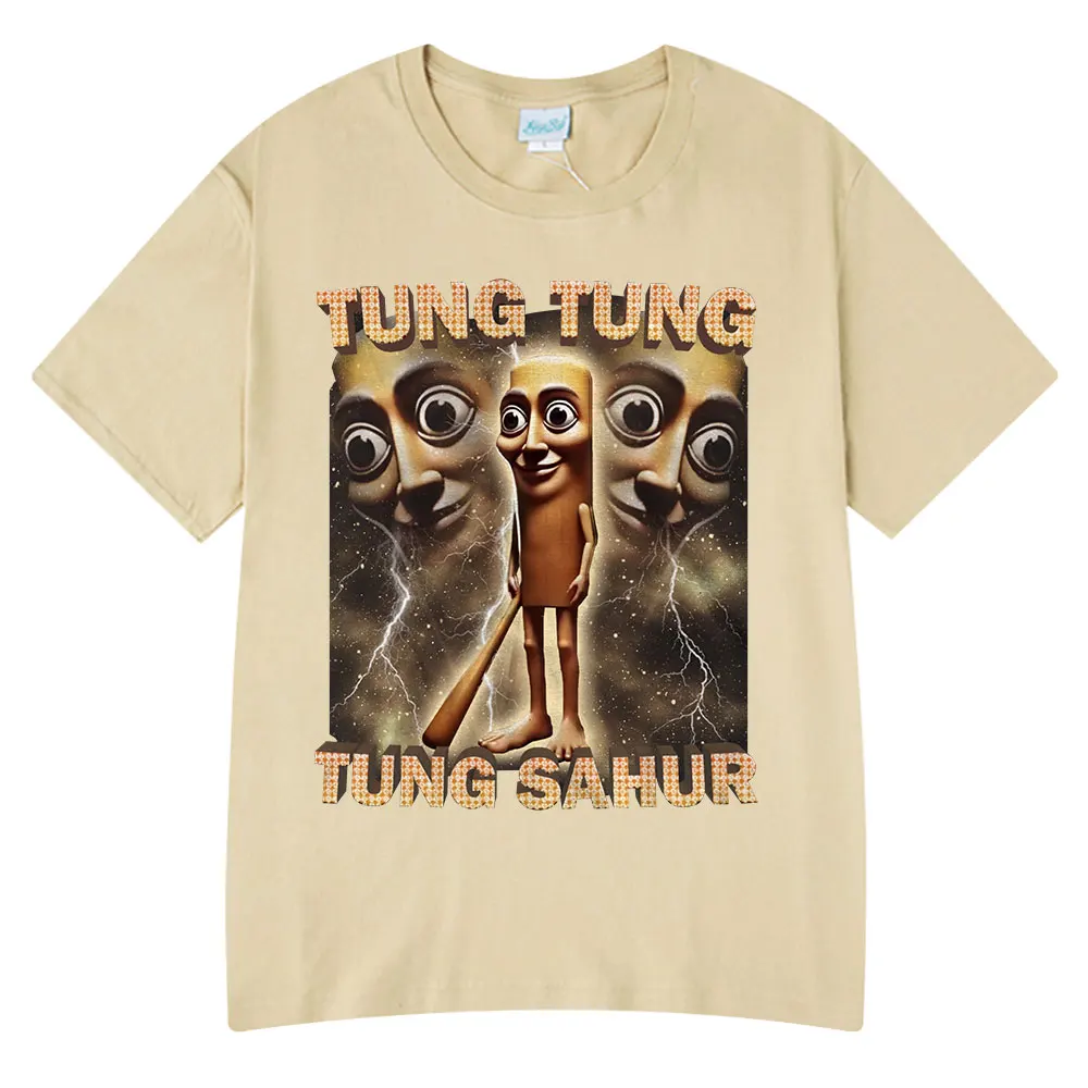 Tung Tung Tung Sahur Funny Baseball Bat Meme T-shirt Men Clothing Fashion Humor Style T Shirts Unisex Summer O-Neck Tops T Shirt image 4
