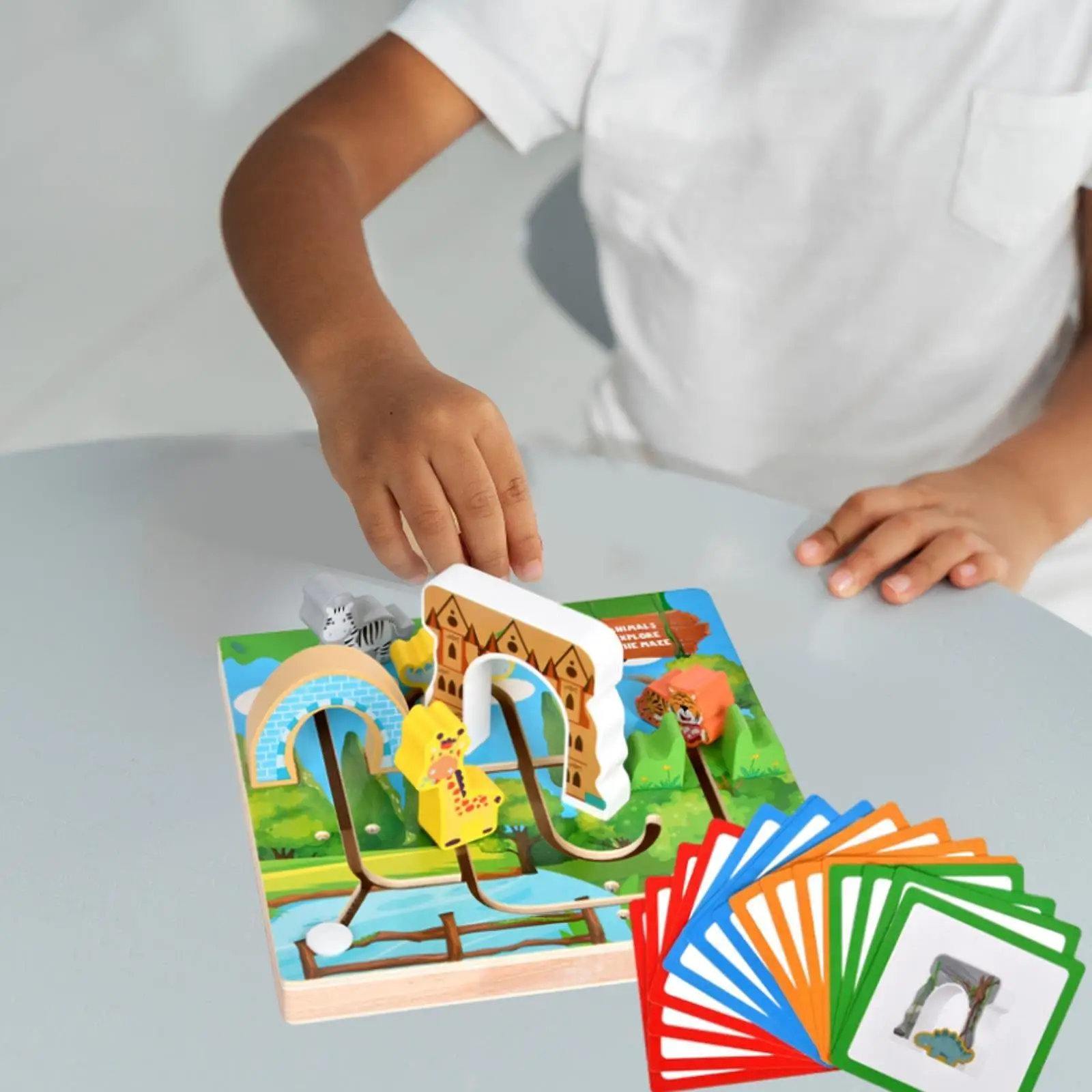 Jouet de labyrinthe en bois pour enfants, apprentissage précoce, activité de motricité fine, jeux de société, cadeau de faveur de fête d'anniversaire