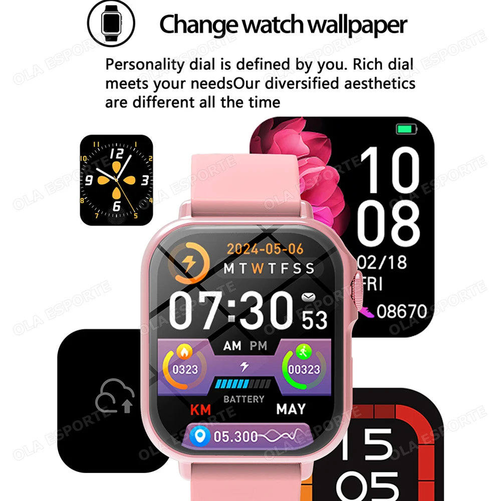 Nuevo reloj inteligente con rastreador GPS para hombres y mujeres, resistente al agua hasta 5ATM, Monitor deportivo de ritmo cardíaco y salud, reloj inteligente con llamadas Bluetooth para Android ios