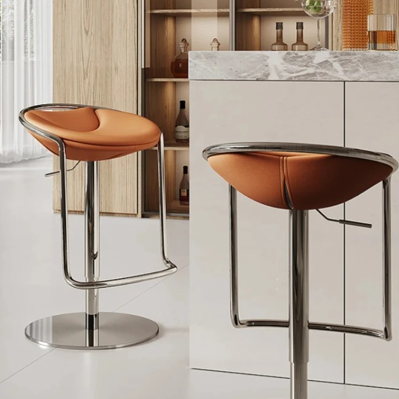 

Beauty Metal Bistro Swivel Comfortable Simple Lounge Economic Bar Chairs Elegent High-quality Portable Banqueta Home Furniture