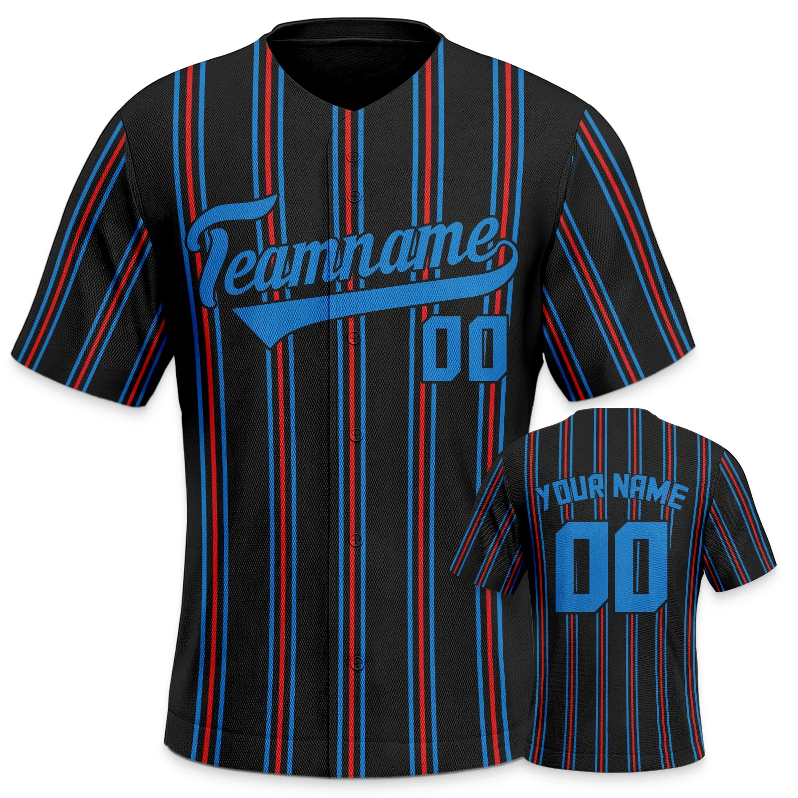 

Custom Baseball Jersey Black Blue Personalized Baseball Team Shirt Printed Name Number Baseball Fans Gift for Men Women Youth