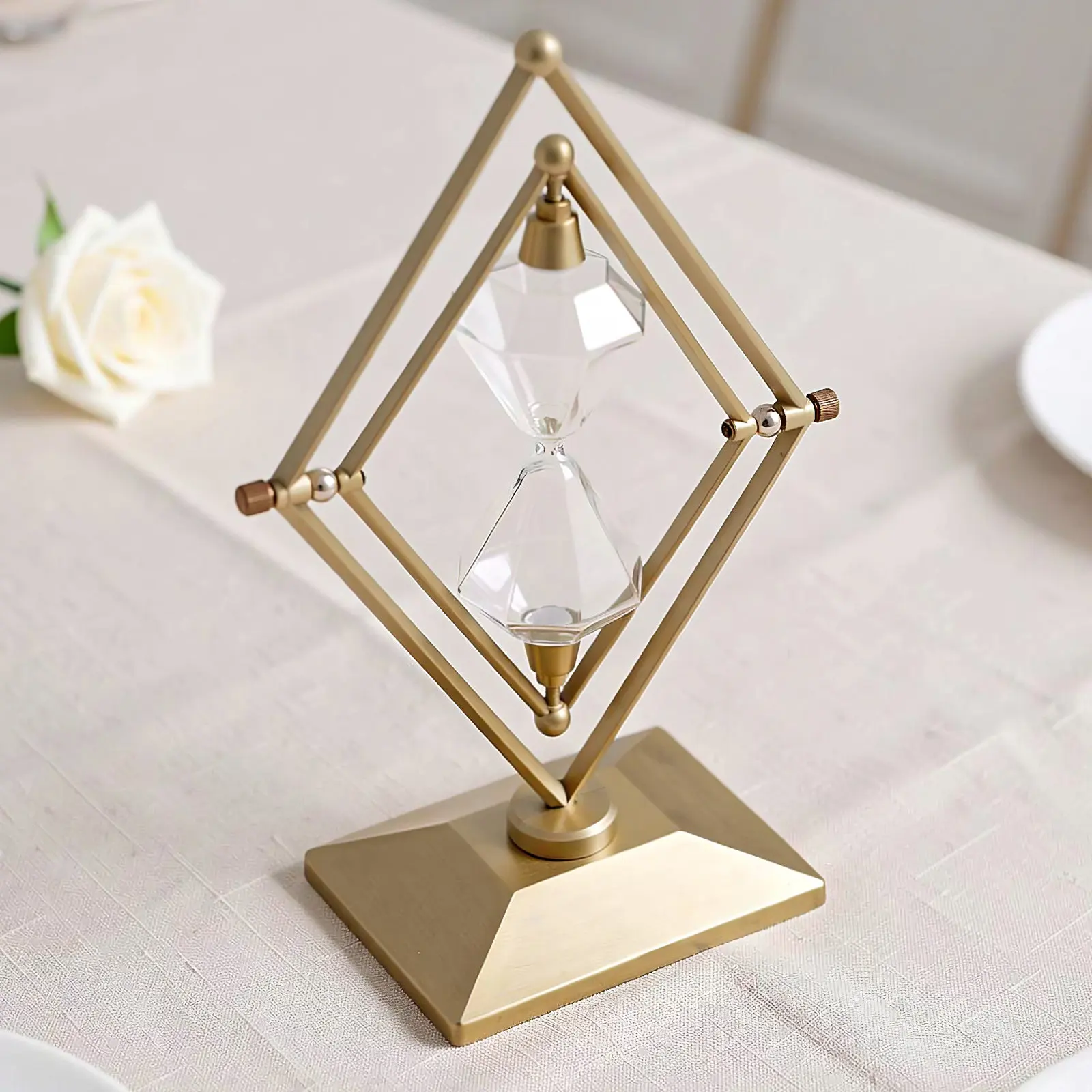 Vintage 360 Rotating Empty Hourglass DIY Sand Timer Wedding Unity Fillable Sandglass Ornament Retro Sand Timer Decoration