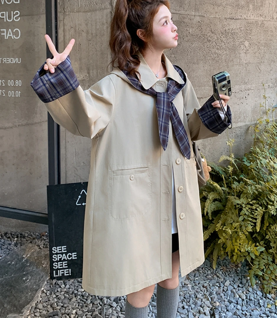 

SuperAen корейский стиль осенние новые винтажные уникальные цветные женские куртки с воротником с лацканами и карманами на шнурке с длинными рукавами