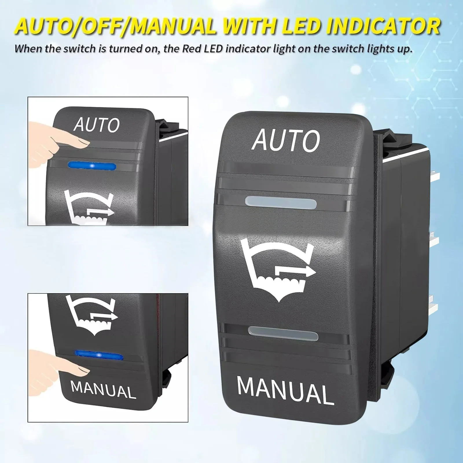 Imagem -05 - Prova Dágua Esgoto Bomba Rocker Switch Painel Way 12v 24v 4pin Spdt Auto Off Manual Esgoto Bomba Interruptor com Led Acessórios do Carro 20a à