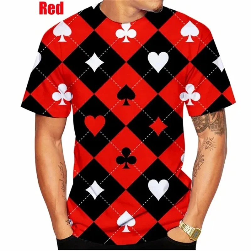 2024 New Fashion Poker 3D Printed T-shirt Summer Casual Men'swomen's Hip Hop Oversize Short-sleeved T-shirt Street Wear Tops