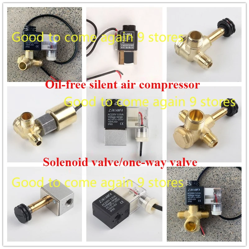 

1pcs Part One Small Air Pump Solenoid 220V 380V Control Valve Exhaust Check Valve Silent Oil-free Air Compressor Accessories