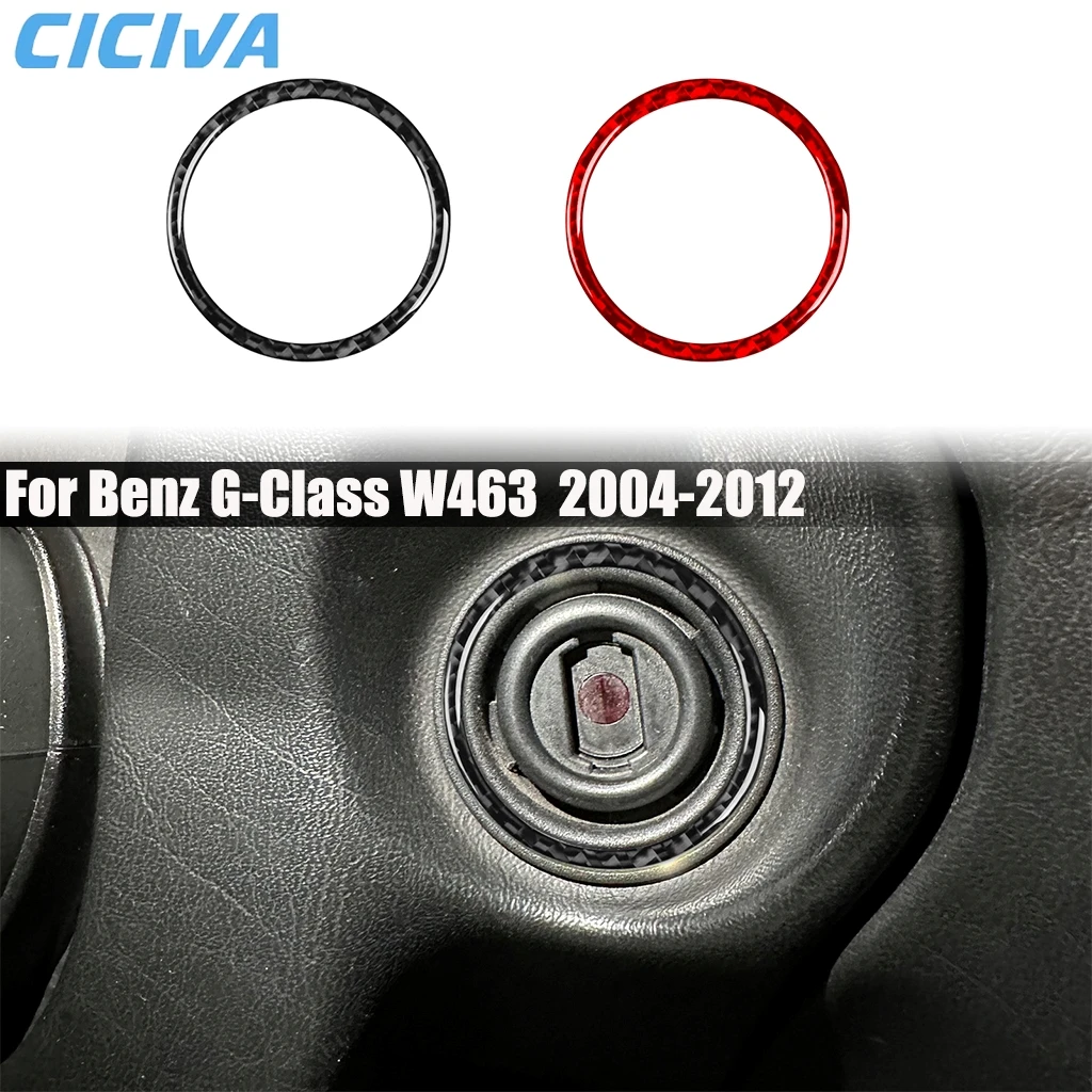 

Carbon Fiber Car Accessories Dashboard Key Ignition Ring Cover Sticker Interior Trim For Benz G-Class W463 G500 G55 2004-2012