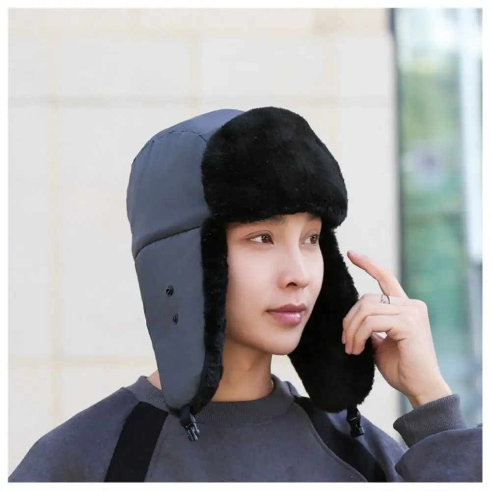 Sports Windproof Winter Bomber Hats Thickened With Earflap Mask Thick Balaclava Ear Protection Cotton Warm Snow Cap Outdoors