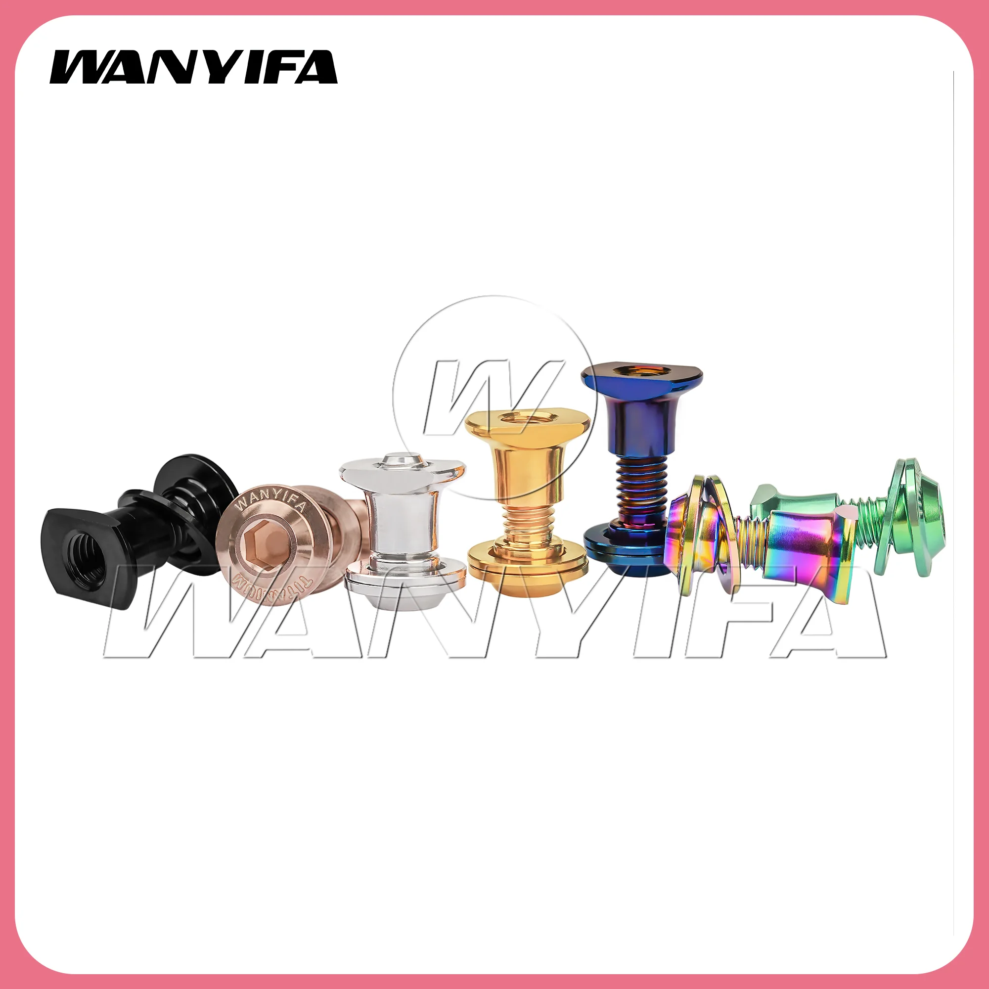Wanyifa  Titanium Bolts  M5 Bicycle C Clamp Brake Screw Nut Washer Kits for Bike Brake Shoes  Brake Pad Cycling Parts